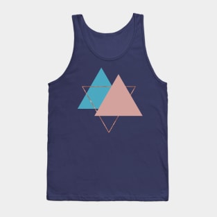 Abstract Triangle Art in Winter Style with Rose Gold Tank Top